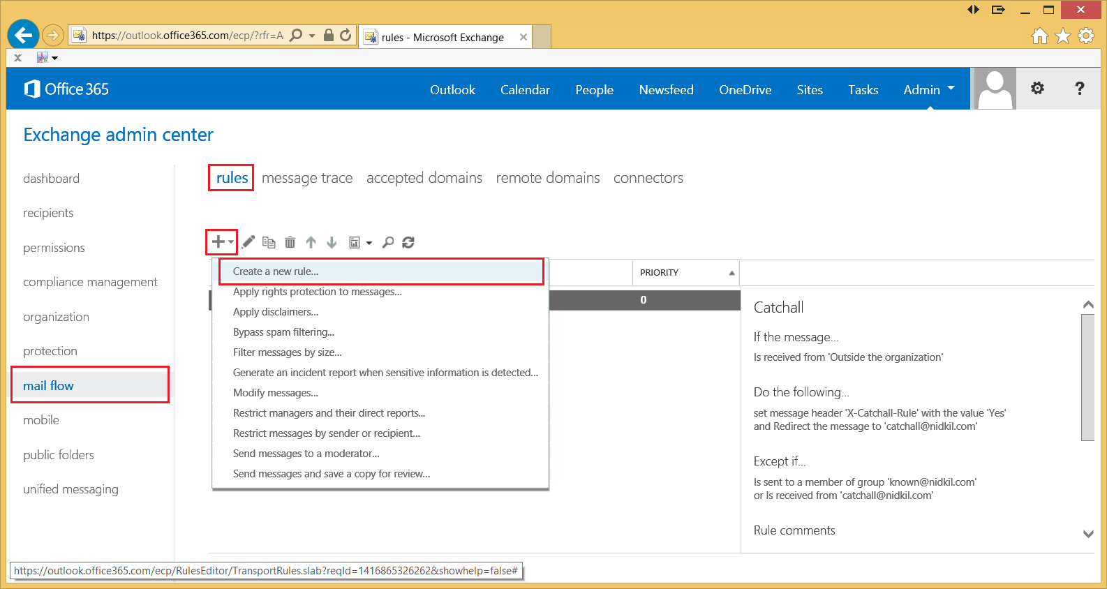 Create catchall rule